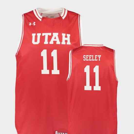 Men Utah Utes Chris Seeley Red Replica College Basketball Jersey